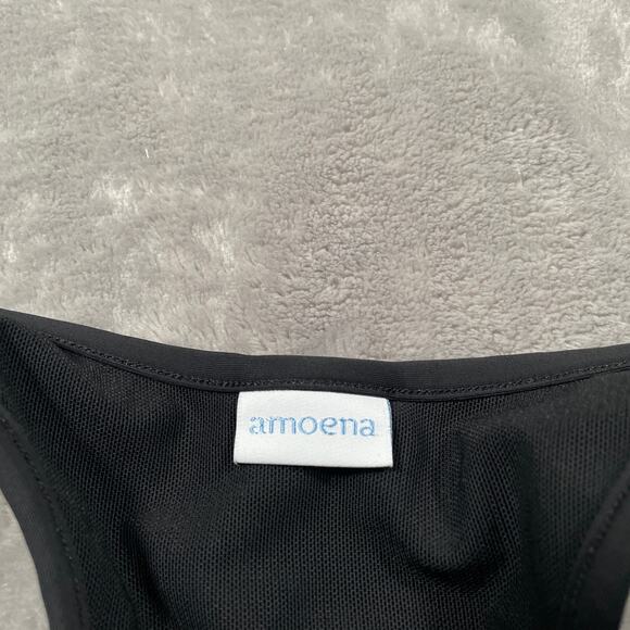 Amoena Bra Medium Black Gloria Mastectomy Wire Free Front Closure Padded Sports - Picture 3 of 10